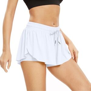 Butterfly Athletic Shorts / White/Cream / XL